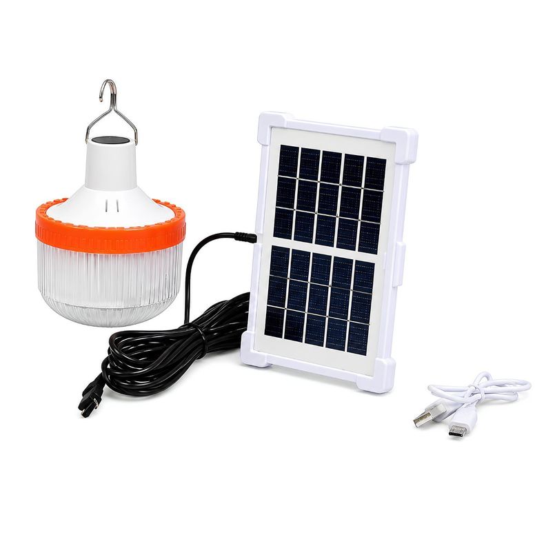 Lampara Solar Emergencia 80W Recargable USB C LED PS Blanco