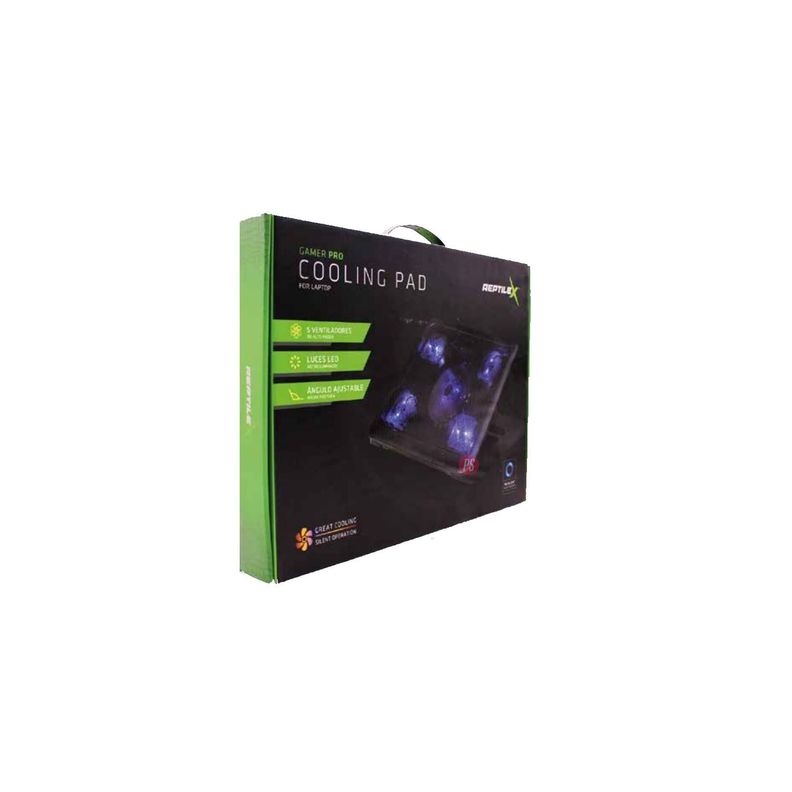 Base Gamer 5 Ventiladores Notebook Reptilex Luz Azul - PS-1