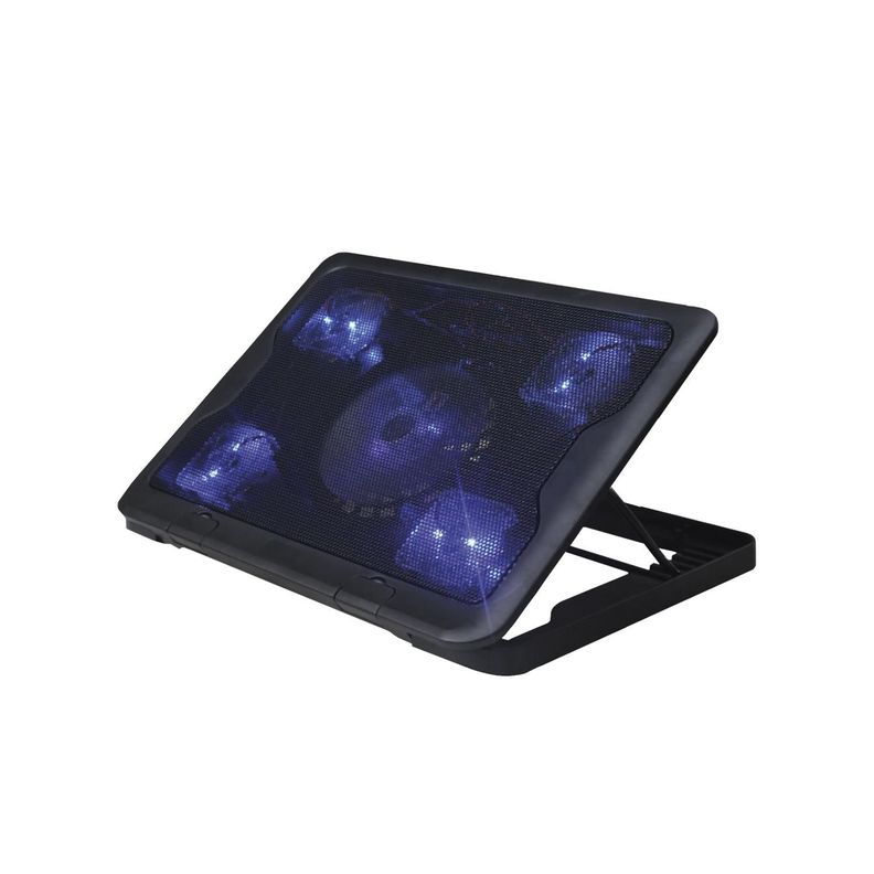 Base Gamer 5 Ventiladores Notebook Reptilex Luz Azul - PS-0