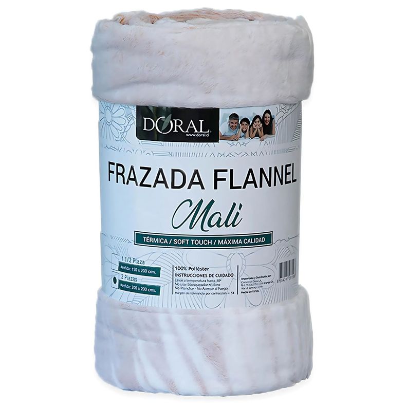 Frazada Flannel Mali 2 Plazas Tonos Rosas Doral - PS-0