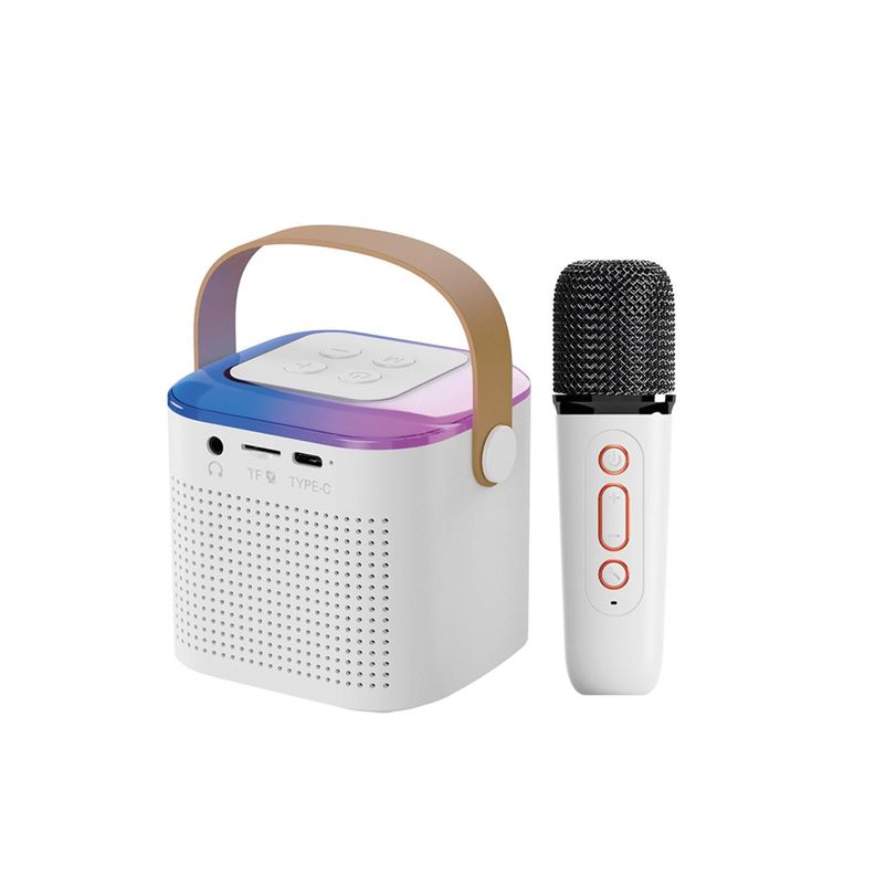 Parlante Karaoke Bluetooth Con Micrófono Ap Blanco - PS-0