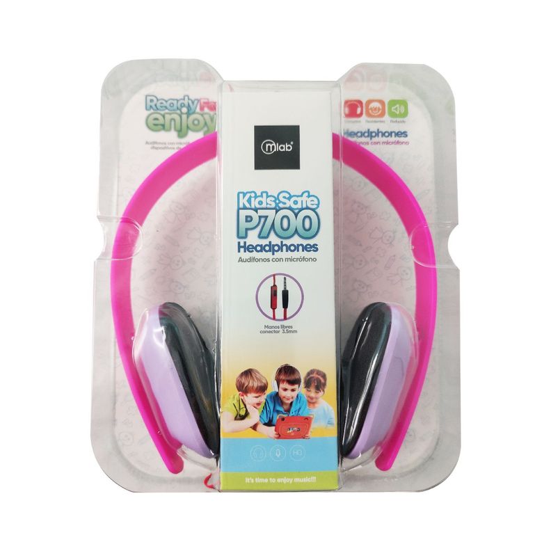 Audífonos Para Niños Ajustable Con Micrófono Rosado - Ps-2