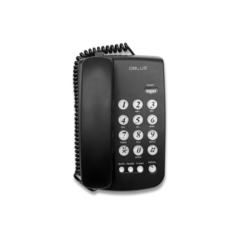 Teléfono Fijo Sobremesa O Pared Números Grandes Negro - Ps-0