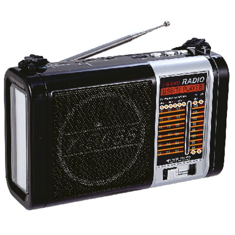 Radio Portátil AM/FM/SW/USB/SD Panel Solar recargable - PS-0