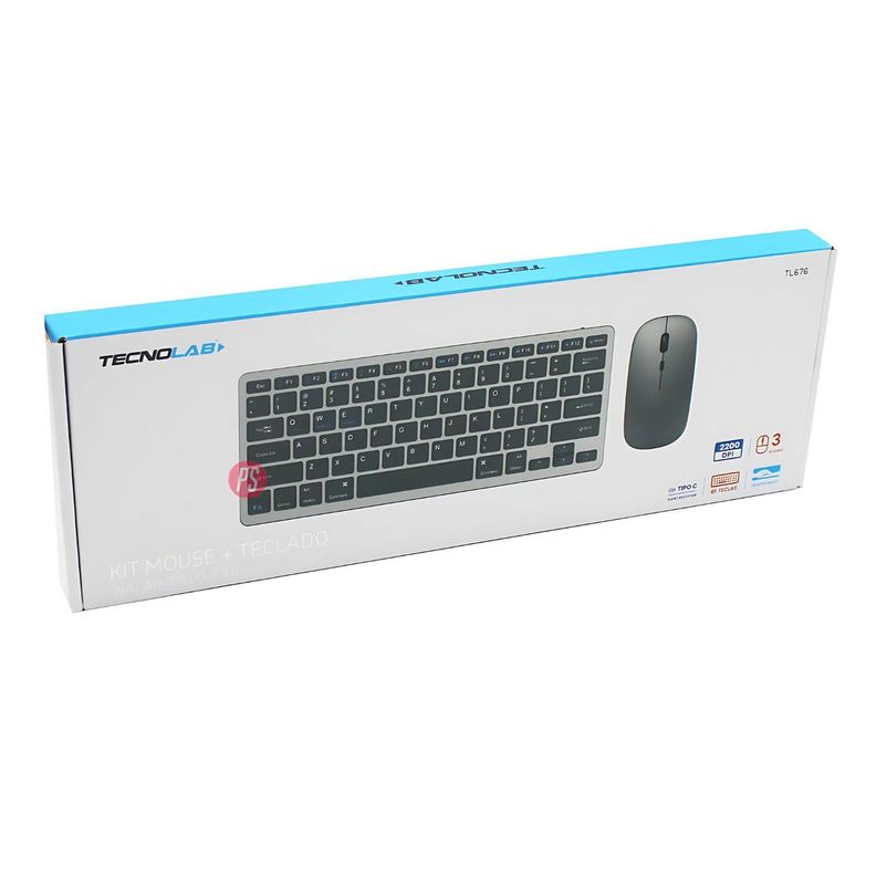 Kit Teclado + Mouse Inalámbrico USB-C Confortable - PS-3