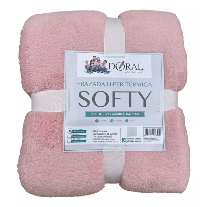 Frazada Softy Lisa 1.5 Plazas Colores Claros - PS