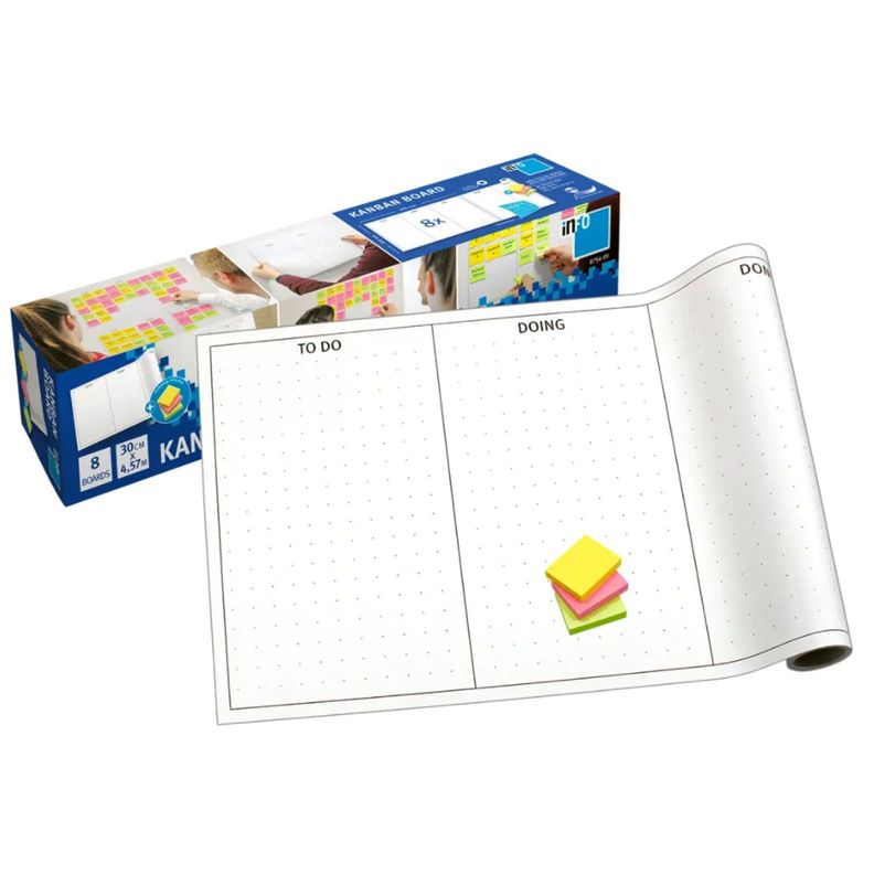 Pack 10 Unidades Tableros Adhesivos Kanban 50x30cms - PS-0