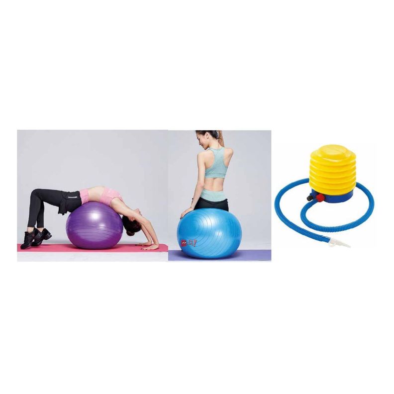Pelota Balón Para Yoga O Pilates Con Inflador Gris - PuntoStore-1
