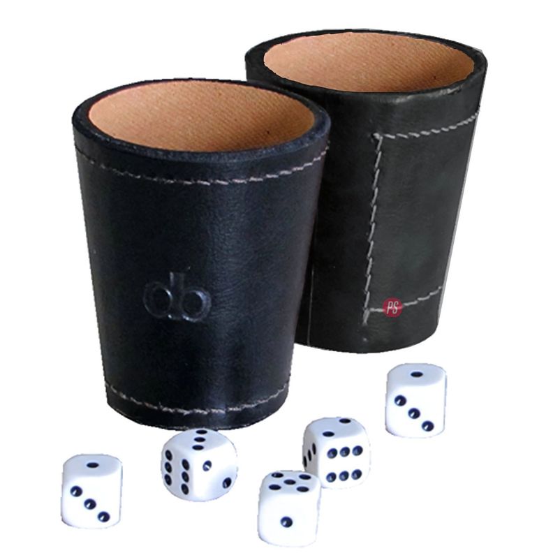Vaso Cacho Cuero Incluye 5 Dados Dommo Burano Negro - PS-1