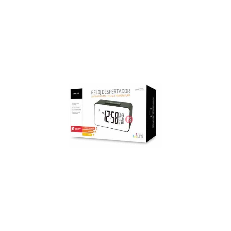 Reloj Despertador Digital Pantalla Lcd Color Negro - PuntoStore-1