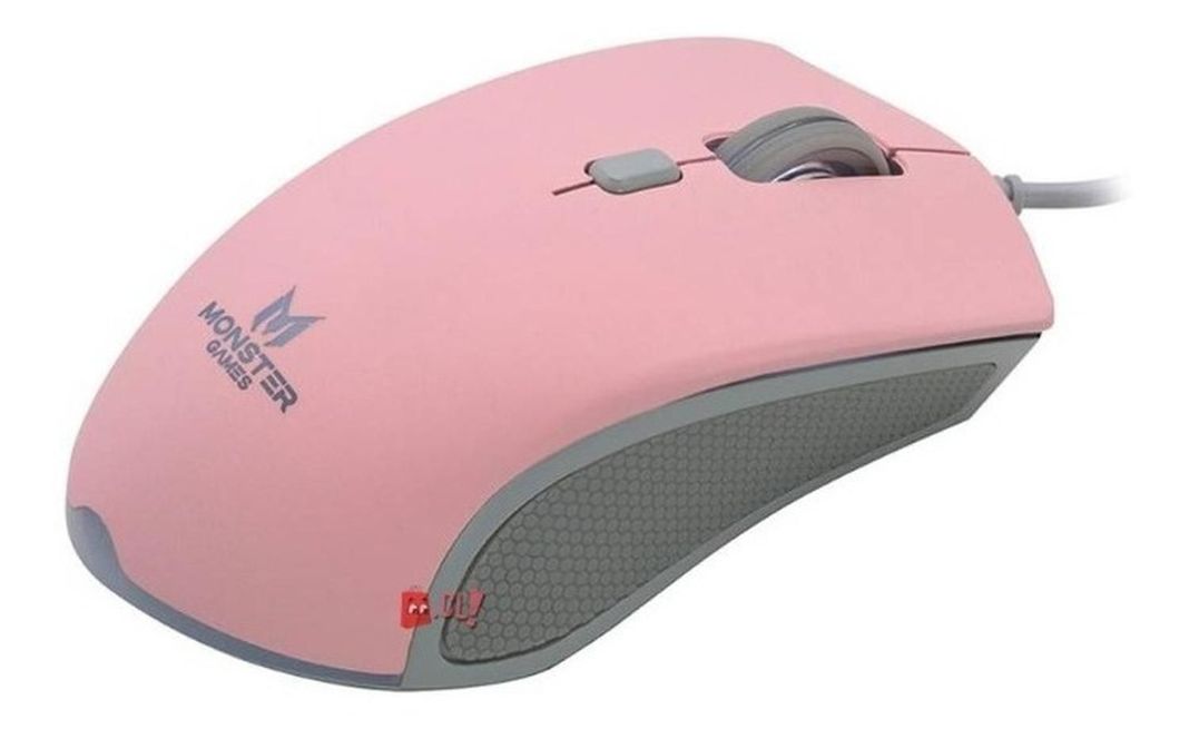 Mouse Gamer Monster Girl Playful Rosado 6400dpi Rgb - Ps-1