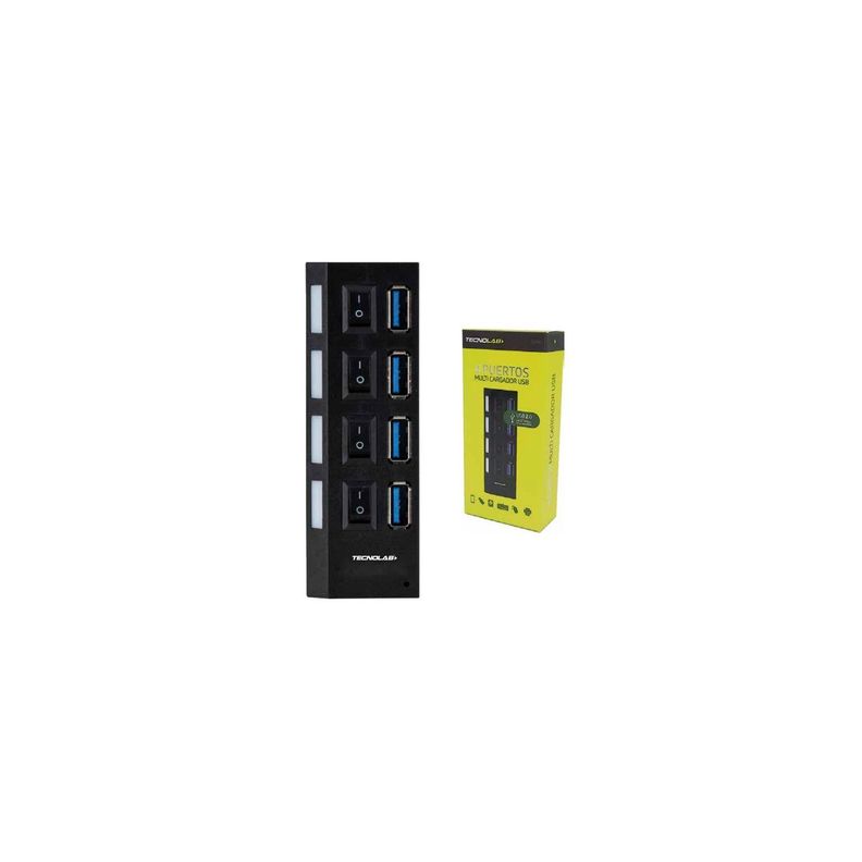 Hub Usb 4 Puertos 2.0 Con Interruptor Encendido - Puntostore-1