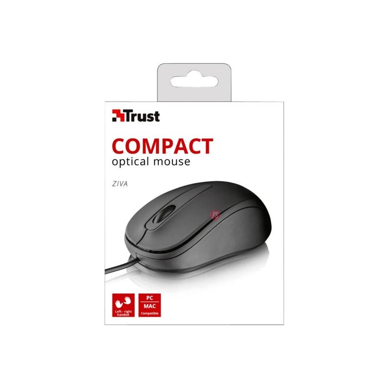 Mouse Óptico Compacto Ziva 3 Botones - PS-3