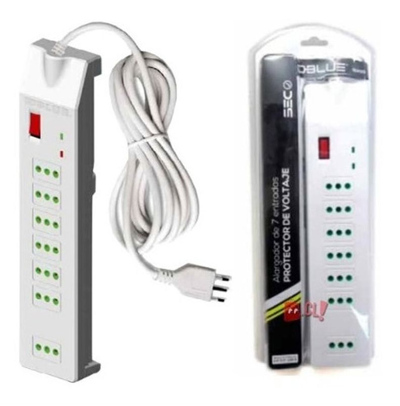 Alargador Eléctrico 7 Entradas 2.1mts Certificado - Ps-1