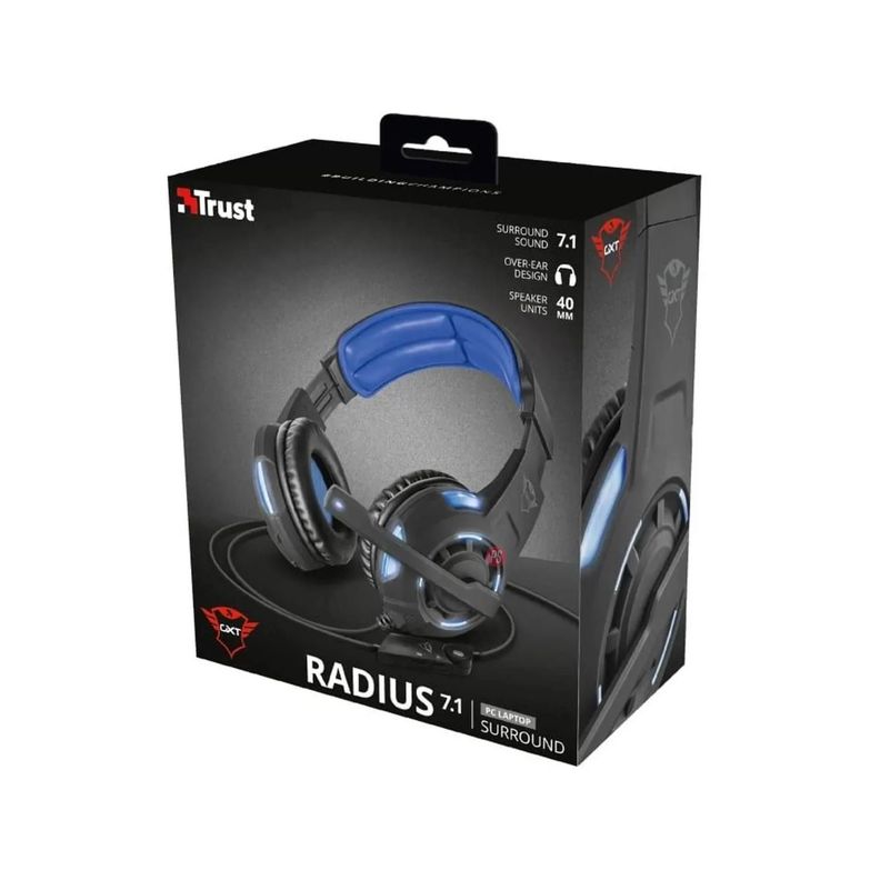 Audífonos Gamer Led Azul Sonido 7.1 Gxt 350 Radius - PS-5