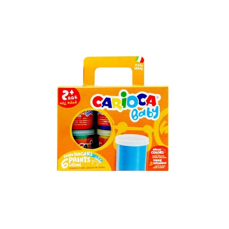 Temperas Para Pintar Con Dedos 6 Colores Carioca - PS-0