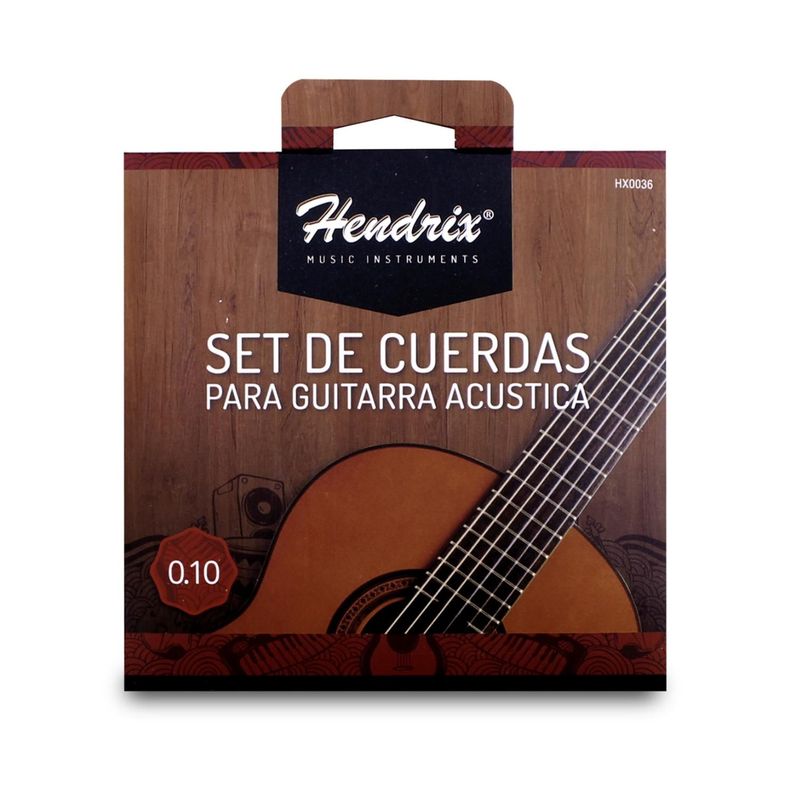 Set De Cuerdas Para Guitarra Acustica Espesor 0.10 - PS-0