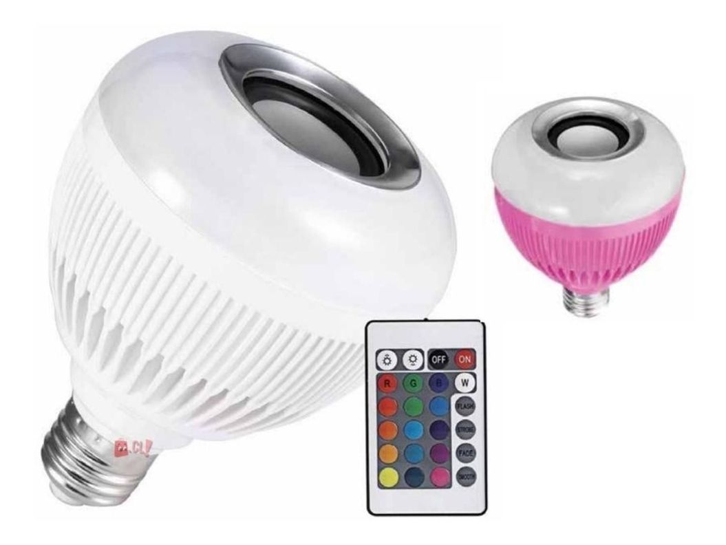 Ampolleta Led Con Parlante Bluetooth 3w Soquete Rosado - Ps-1