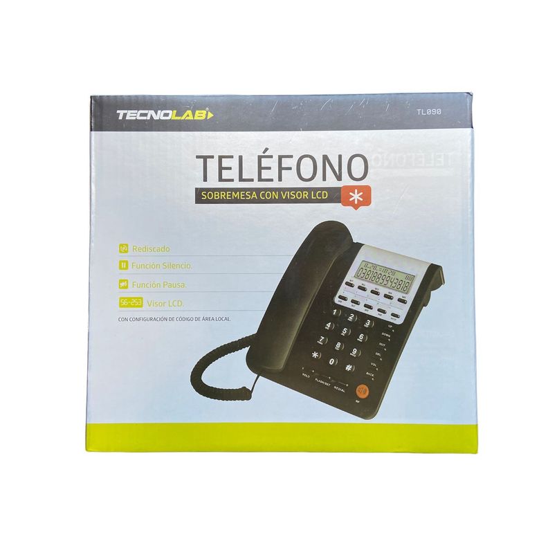 Teléfono Fijo Con Visor Lcd De 12 Digitos Negro  - Puntostore-1