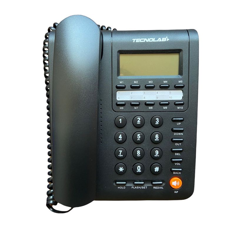 Teléfono Fijo Con Visor Lcd De 12 Digitos Negro  - Puntostore-0