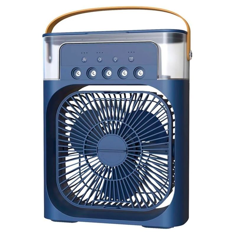 Ventilador Usb Portátil Led Con Rociador Azul - PS-0