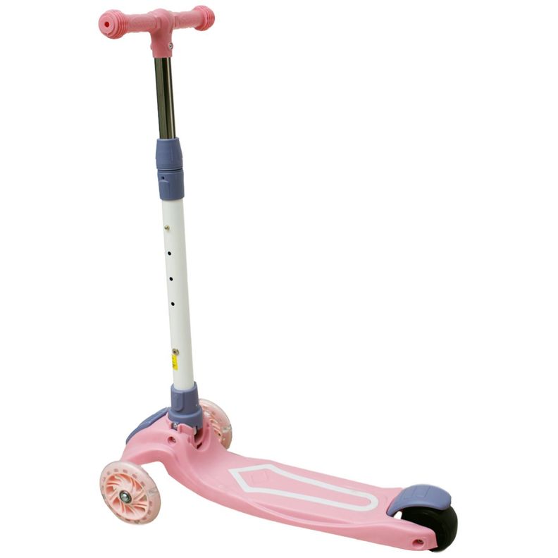 Scooter Plegable Rosado de 4 Ruedas Iluminadas - PS-0