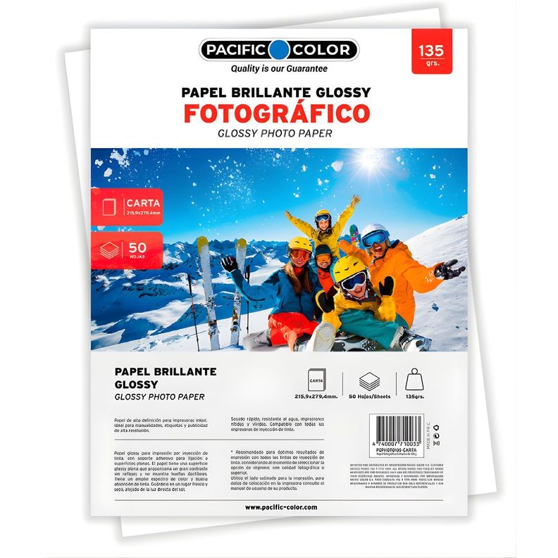 Papel Fotografico Glossy Carta 135g 50 Hojas Inkjet PS