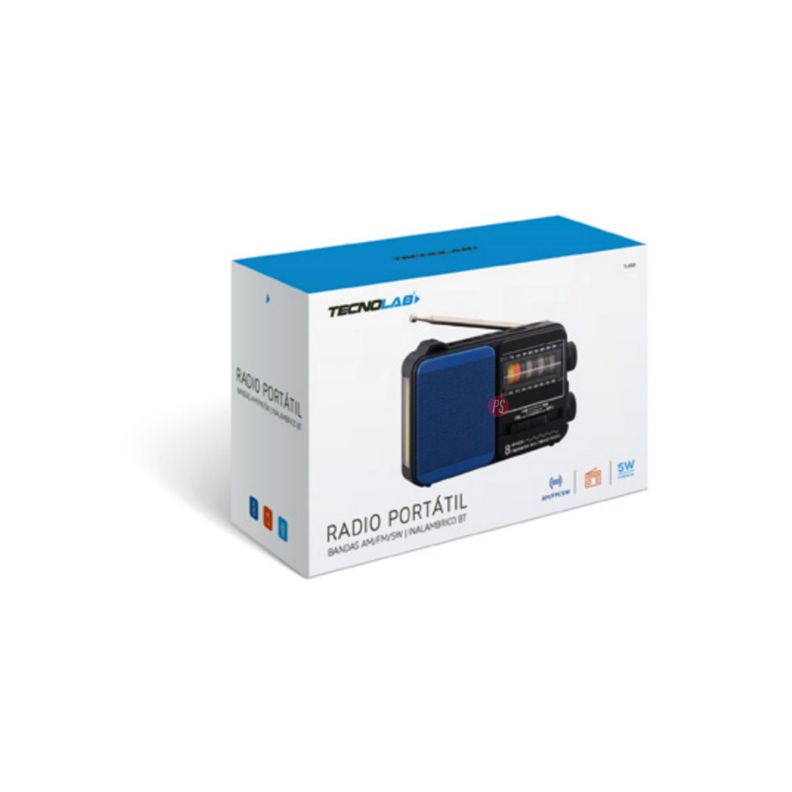 Radio Portátil 8 Bandas AM/FM/SW con USB, SD y Linterna LED - PS-1