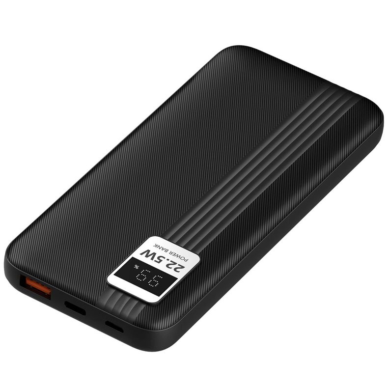 Power Bank 10000mAh 22.5W + 2 Cables Incluidos Negro - PS-0