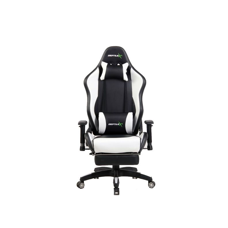 Silla Gamer Butaca Con Apoya Brazos Y Pies Blanco - PuntoStore-0