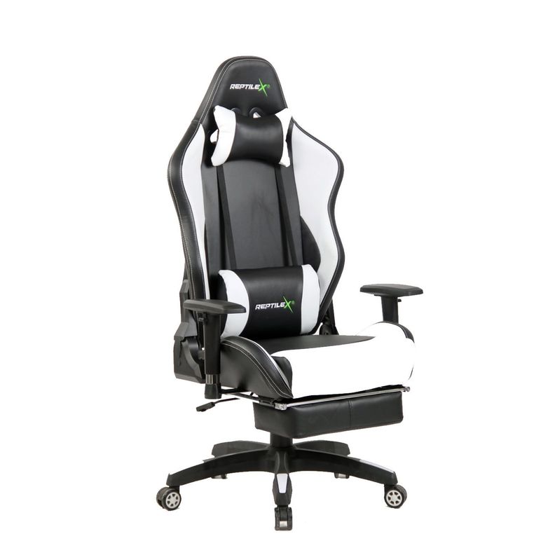 Silla Gamer Butaca Con Apoya Brazos Y Pies Blanco - PuntoStore-1