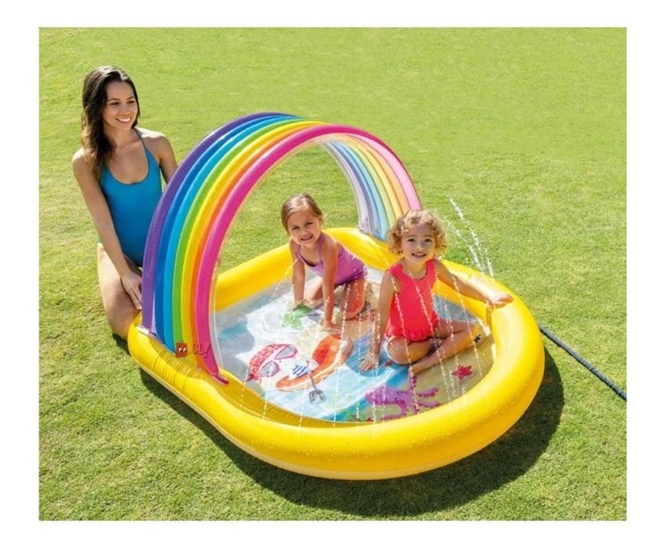 Piscina Arcoiris Inflable Con Chorritos Intex - Ps-1