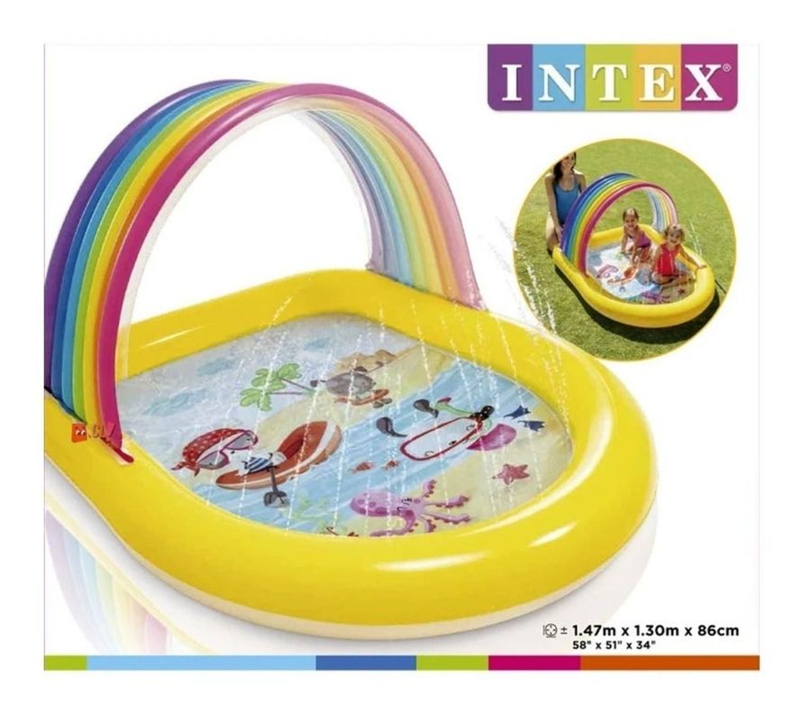 Piscina Arcoiris Inflable Con Chorritos Intex - Ps-2