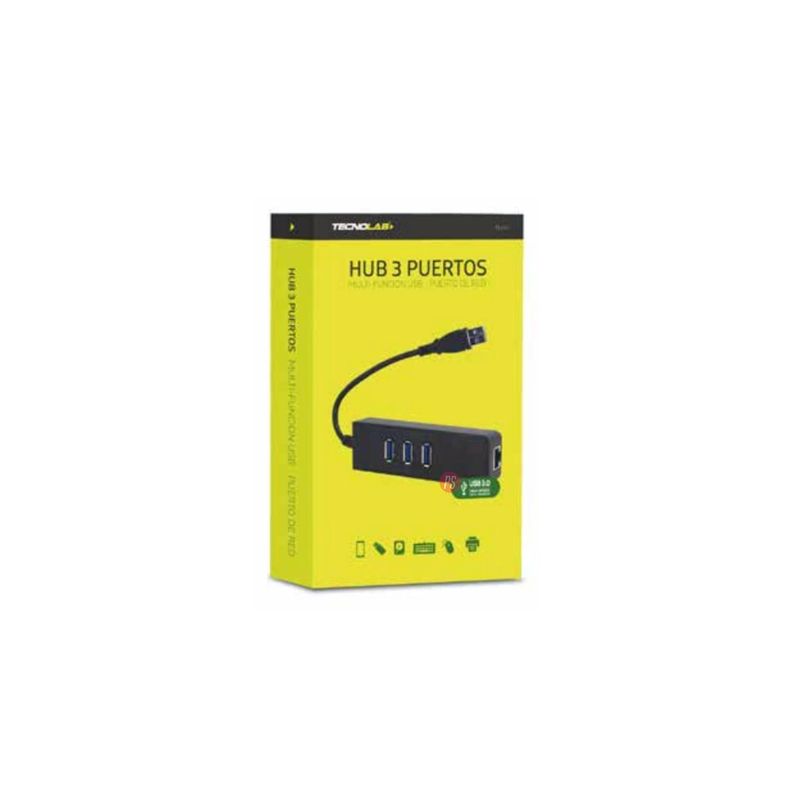 Hub Usb 3 Puertos 3.0 Y Puerto Ethernet - Ps-1