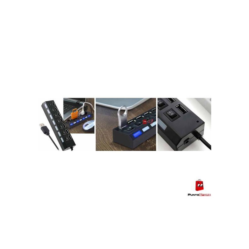 Hub Usb 7 Puertos Con Interruptores Independientes - PS-1