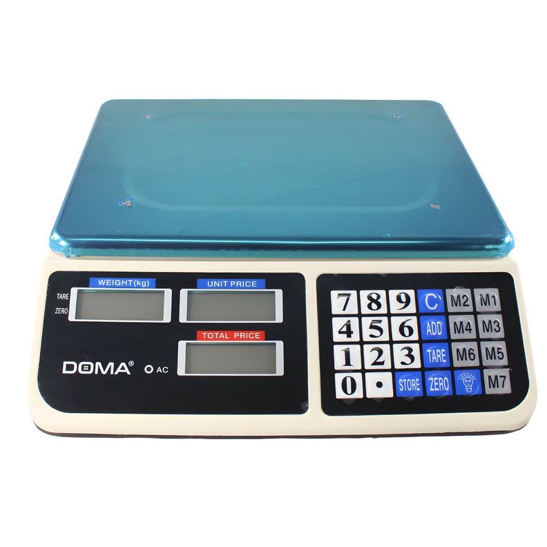 Balanza Digital 40 kg Almacenes Recargable Inoxidable PS Blanco