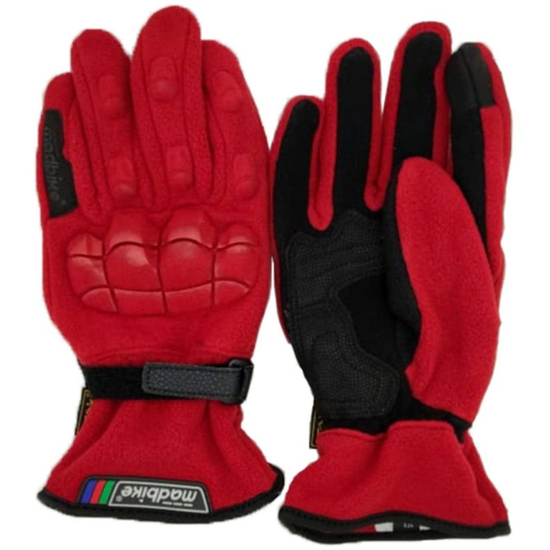 Guantes Para Moto De Polar Con Protección Nudillos Rojo - PS-0