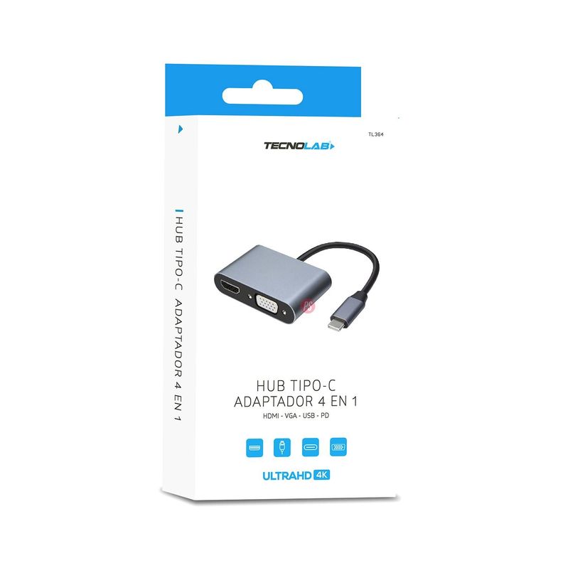 Hub Conector Tipo C A Hdmi Y VGA - PS-2