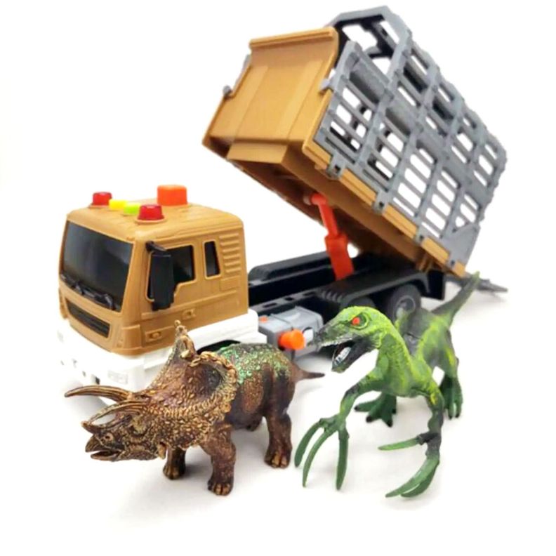 Camion Remolque con Luz y Sonido + Dinosaurios - PS