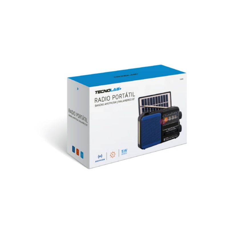 Radio Portátil 8 Bandas AM/FM/SW Panel Solar, USB Y Luz - PS-1