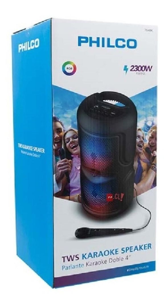 Parlante Karaoke Bluetooth Philco Con Micrófono 764bk - Ps-3