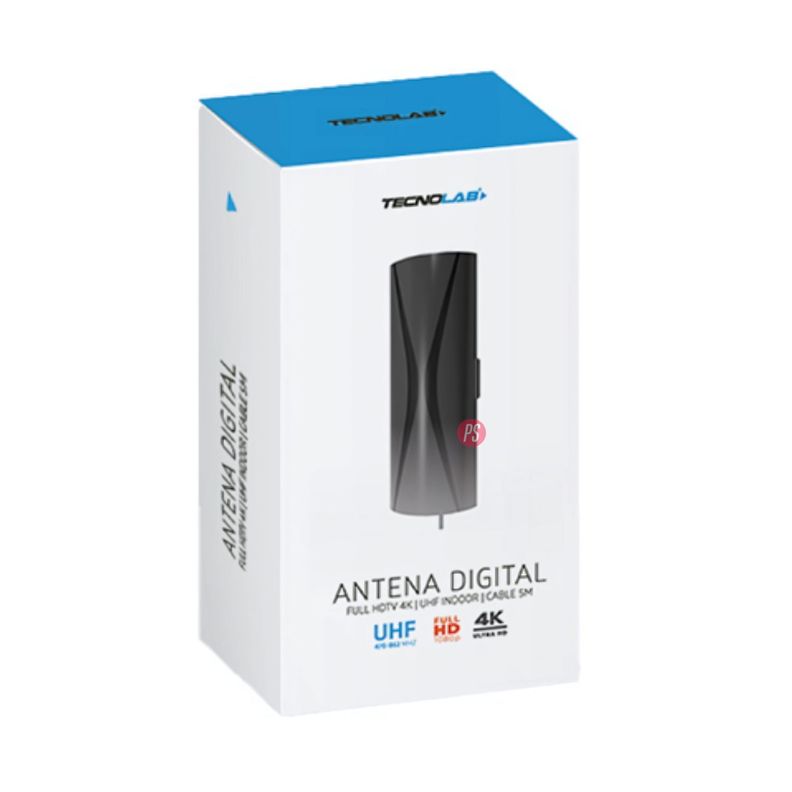 Antena TV Digital 3-5dB Cable De 3mts Negro - PS-2