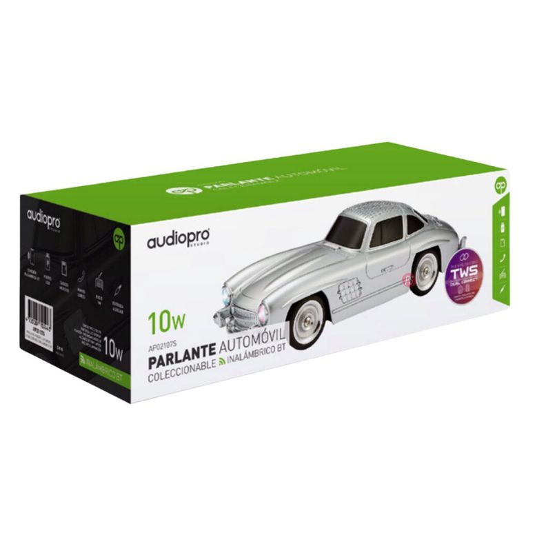 Parlante Bluetooth Diseño Automóvil Clásico Gris - PS-1