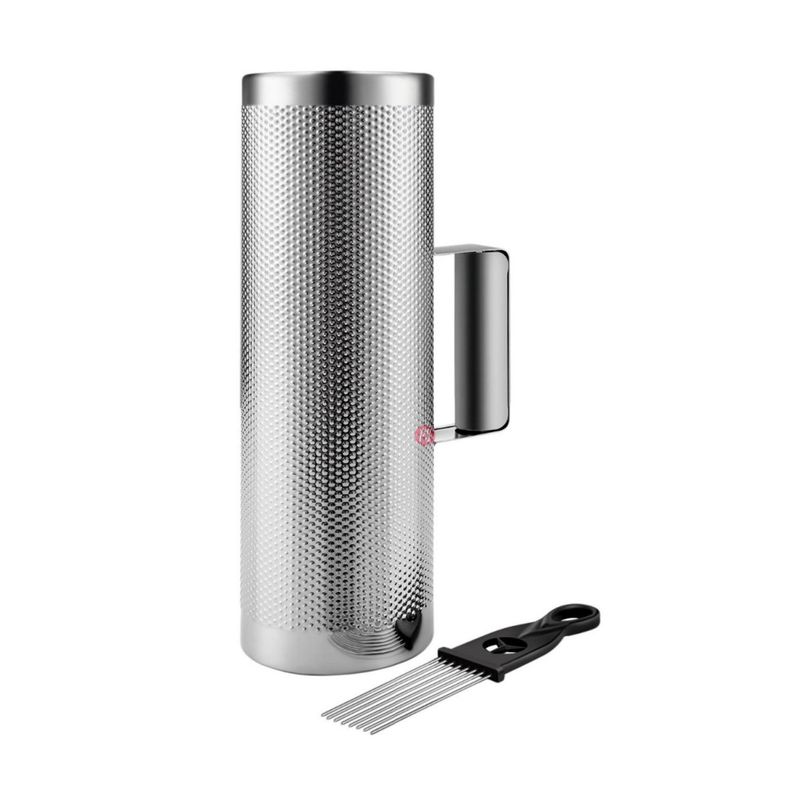 Guiro 10x3 Pulgadas Color Plata + Cepillo - PS-2
