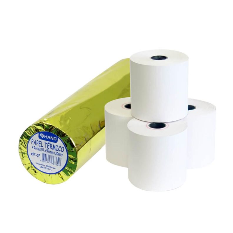4 Rollos Papel Térmico 57x57mm 30mts Hand - PS-0