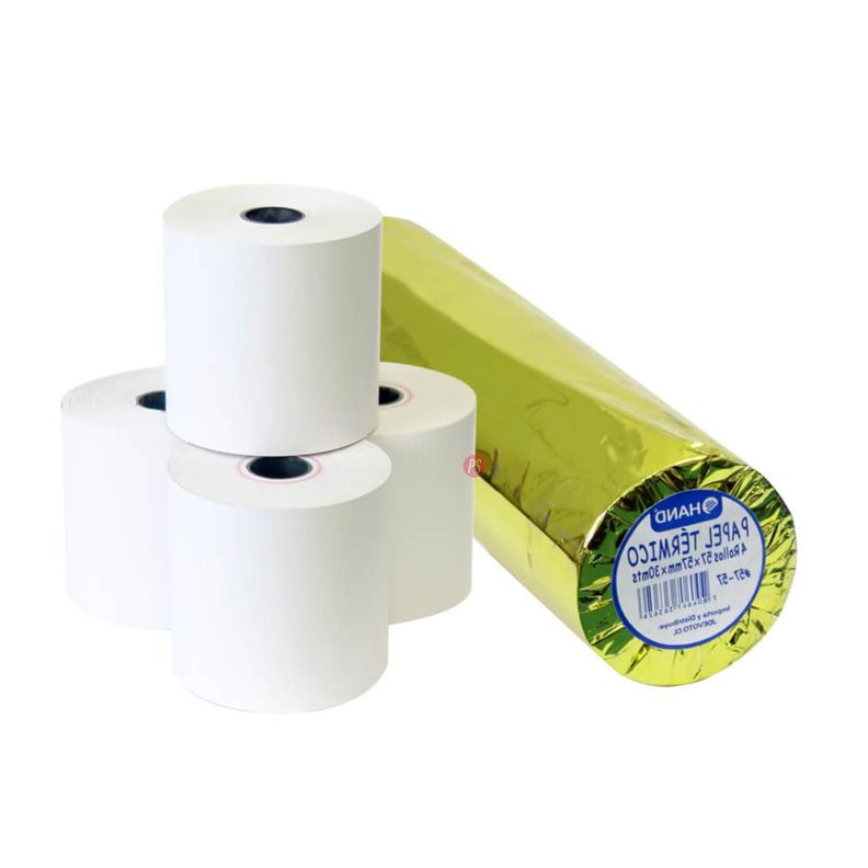 4 Rollos Papel Térmico 57x57mm 30mts Hand - PS-1