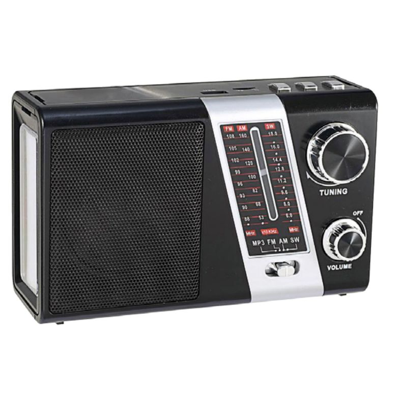 Radio Portátil AM/FM/SW Con Panel Solar Y Luz - PS-0