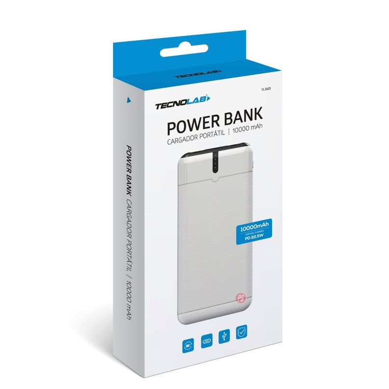 Power Bank 10000mAh 22.5W Carga Rápida Blanco - PS-2
