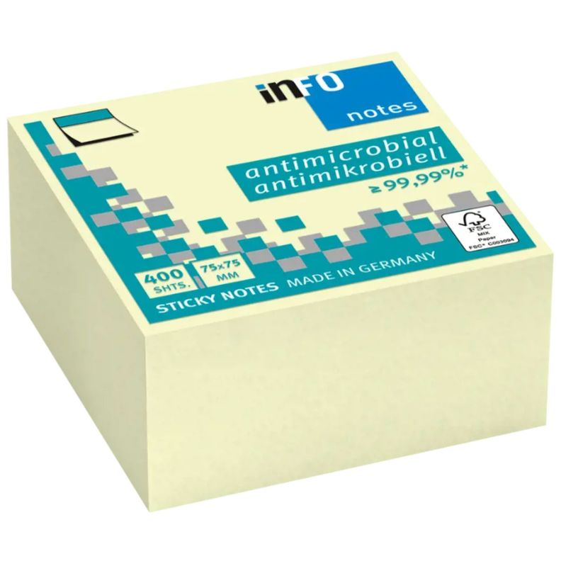 Pads Notas Adhesivas Antimicrobial 400hojas 75mmx75mm - PS-0