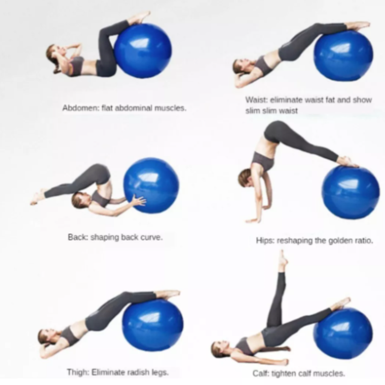 Pelota Balon Azul 65 cms. +Inflador Yoga Pilates -3